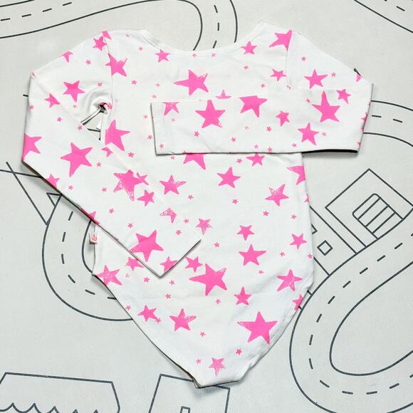 Noe & Zoe Neon Pink Stars Leotard - Picture 7 of 7